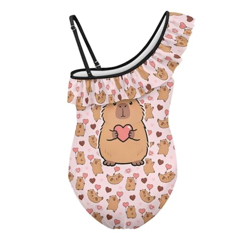 Image of Girls Swimsuit One Piece Ruffle Swimsuit Non-Slip Straps UPF 50+ for Girls Size 3-14 Years