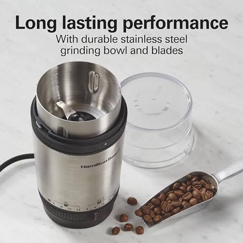 Hamilton Beach 80406 Custom Grind Electric Coffee Grinder For 4-14 Cups, One-Press Hand-Free Operation With Auto Shutoff, Removable Grinding Bowl For Easy Pour And Clean thumb #4