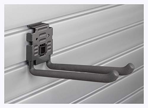 HandiWall 8 Double Hook with Locking Bracket for Tool Storage on Garage Slatwall Panels
