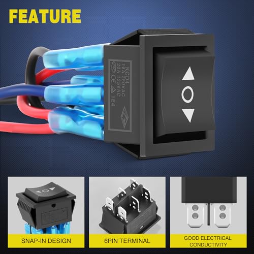 Image of Nilight 6Pin Momentary Polarity Reverse Switch w /Jumper Wire