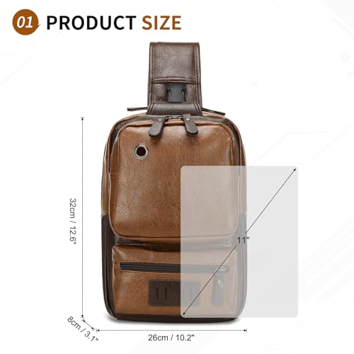 Image of Convertible Sling Bag Crossbody Backpack, Bags with Headphone Jack Shoulder Bag