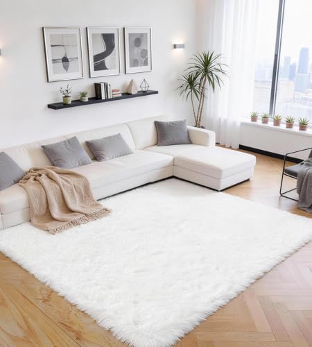 ROHATIM Tapis Salon Shaggy Descente de lit Chambre Grande Taille Tapis Moelleux Carpette pour...