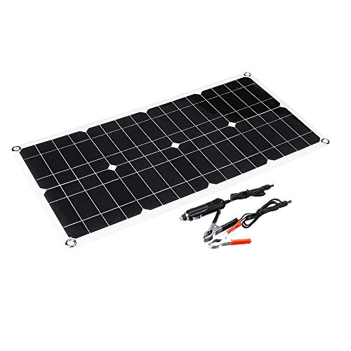 Yzibei Solar Panel 25W Monocrystalline Solar Panel High Efficiency Mono Module Solar Charging Panel (Color : Black, Size : 25W)