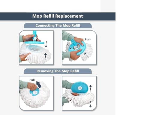 Image of Boniry 2 PCS Microfiber Spin Mop Refills for Floor Cleaning - Super Absorbent Universal Mop Head Replacement