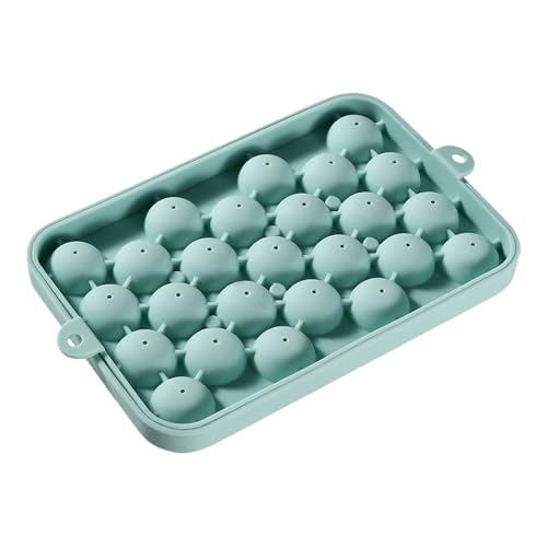 Cubitera para congelador, 25 compartimentos, utensilios de cocina con silicona para cubitos de hielo creativos, forma de bola de hielo con fácil extracción, para té, café, whisky, hogares, picnics