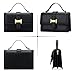 KKXIU Black Designer Crossbody Bags - Purses for Women Vegan Leather Purses and Handbags Shoulder Top Handle Bag