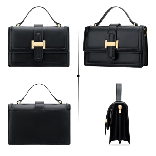 KKXIU Crossbody Bags for Women - Top Handle Purses for Lady, Leather Handbags Shoulder Clutch with Adjustable Shoulder Strap