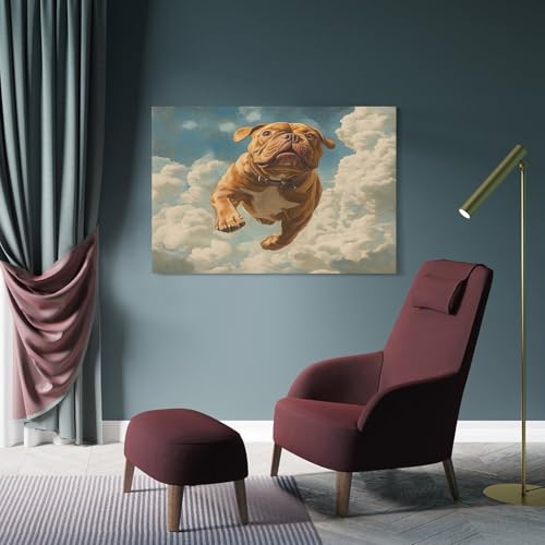 Impression sur toile Bouledogue tableau décoration murale maison 40x60cm