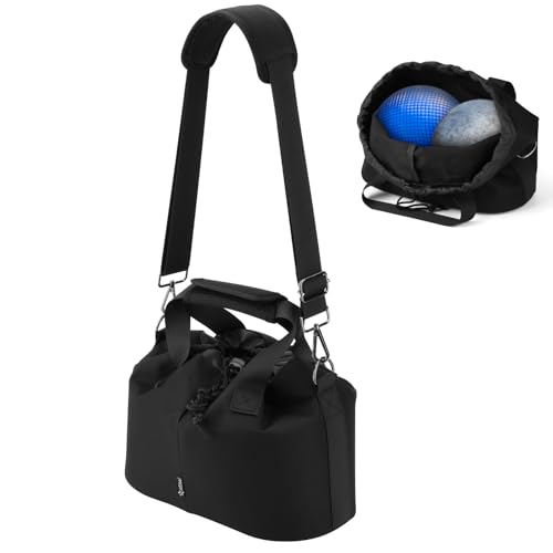 Easecos Shot Put Carry Bag Heavy Duty Double Shot Put Ball Shoulder Bag with Handle and Adjustable Strap, Track and Field Dual Shotput Storage Organizer for Carrying 2 Balls from 6 LBS to 16 LBS
