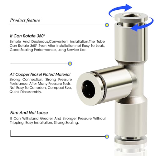 TAILONZ PNEUMATIC Combinación De Codo Y Recta, Tubo De 1/4 De Pulgada De Diámetro