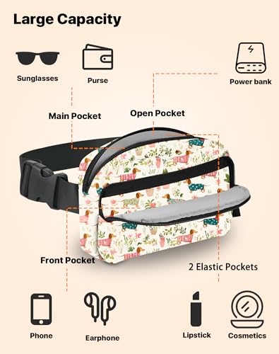 Image of Dachshund Fanny Pack for Women Belt Bag Fashion Everywhere Waist Pouch Lightweight Crossbody Bags with Adjustable Strap