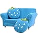 DREAMADE Kindersofa Süß, Kindersessel Kindercouch mit 2 Kissen, Kindermöbel Sofa, Kinder Doppelsofa, Minisofa Kinderzimmer, Erdbeer-Muster, Farbwahl (Blau)