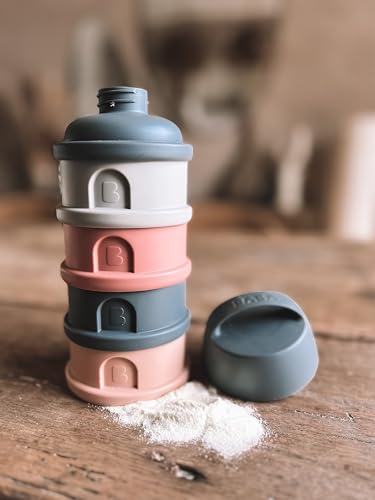Image of BEABA Formula and Snack Container, Baby Formula Dispenser, Toddler Baby Snack Storage Container, Holds up to 11 Doses of Milk Powder Per Compartment, Made in France, Rose
