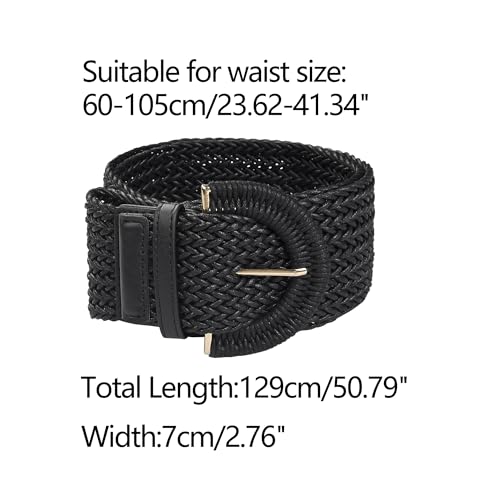 Allegra K Womens Plus Size Extra-Wide Woven Waist Belts Braided Belts for Dress Chunky Buckle3