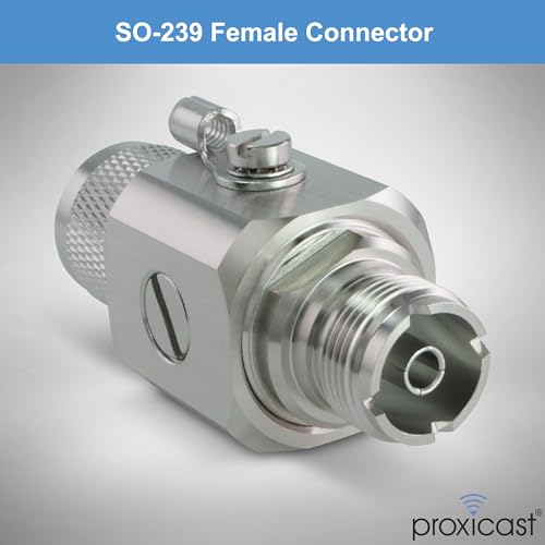 Image of Proxicast Coaxial Lightning Arrester /Suppressor with PL-259 & SO-239 (M /F) Connectors - Pro-Grade Coax Cable Surge Protector for HF, VHF, UHF, CB, Ham, Two-Way Radio and Other Antennas (ANT-234-002)