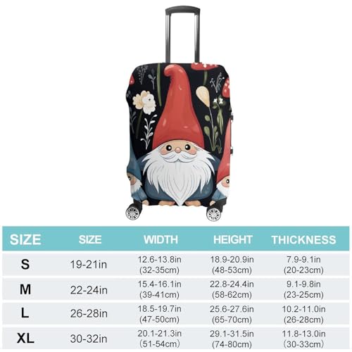 Cute Gnomes Luggage Cover, Washable Elastic Suitcase Cover Protector Fit 18-32 Inch Luggage2