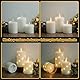 Cnulenzt Glas Flammenlose LED Kerzen, Batteriebetriebene mit eingebetteter Sternschnur-Lichterkette, led kerzen Mit Fernbedienung und Timer, Hochzeit, Home Decor, 3er-Set（weiß）