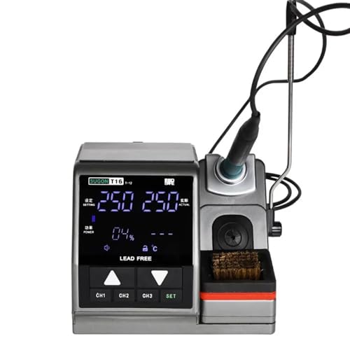 iDili 110-220V Digital Display Industrial Soldering Station with T12 Heating Core 3-Second Tin Melting Smart Constant Temperature(A)