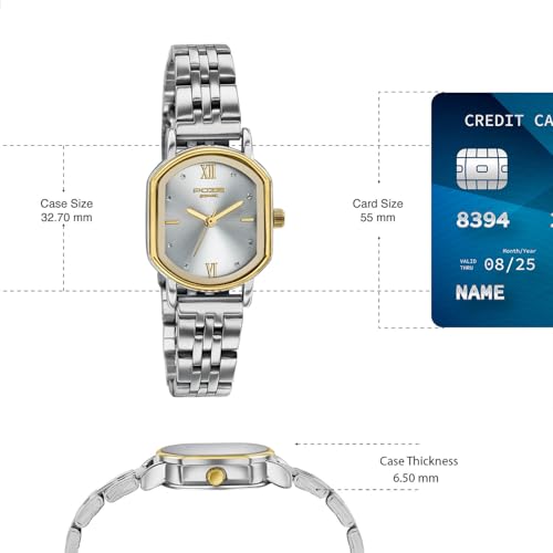 Image of Sonata Poze 8 Quartz Analog with Silver- Sunray Dial IPS Stainless Steel Strap Watch for Women - SP80161BM01W