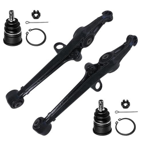 Image of Detroit Axle - 4pc Front End Suspension Kit for 1990-1993 Honda Accord 2 Lower Control Arms Assembly 2 Lower Ball Joints 1991 1992 Replacement