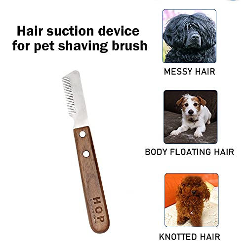 SoeHong Professionele Rvs Hondenkam, met Houten Handvat Grooming Borstel Haar Remover Pluck Haar Tool Scheren Kam… - Image 5