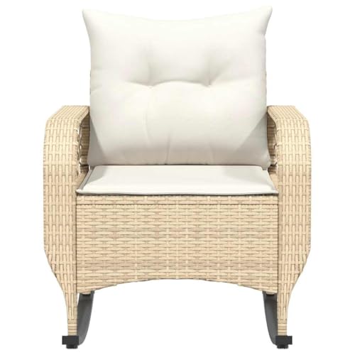 Chaise à bascule d'extérieur en acier et rotin synthétique durable - 6