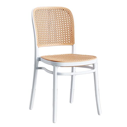 LMMSHA Stapelbares Schreibtischstuhl-Set aus Rattan-Kunststoff für...