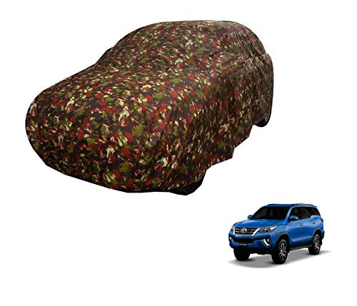 Image of Auto Hub Car Cover Compatible with Fortuner (Model : 2016-Till Date) with Weather Proof, Triple Stitched, Fortuner Car Cover Jungle Look