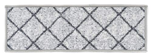 Rugshop Contemporary Trellis Non-Slip Stair Treads (Set Of 13) 8.6" X 26" Cream/Light Gray #TOP1