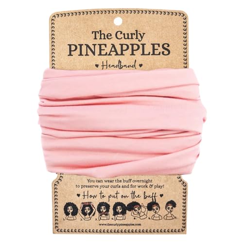 Curly Hair Head Bands for Womens Hair Adult Size Wide Headbands for Women Stretchy Non Slip Headbands for Curls Soft Cloth Yoga Workout Head Band Bubblegum Pink Pack of 1