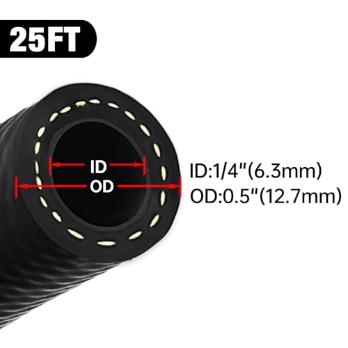 Fuel Hose Line 1/4 Fuel Injection Hose SAE 30R9 25FT 300PSI