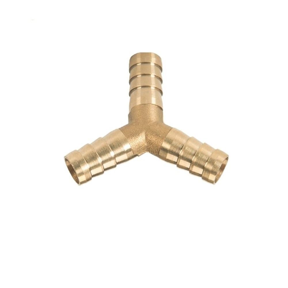 Pipe Connector 1pc Equalizing Tee Pipe Adapter, 3-Way Brass Barb Hose Union for Fuel Water, Splicer Mender Fitting(10mm)