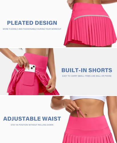 Image of JoyGirl Womens Pleated Tennis Skirt with Shorts High Waisted Golf Skort Mini Skirt Workout Skirt Athletic Skorts with Pockets