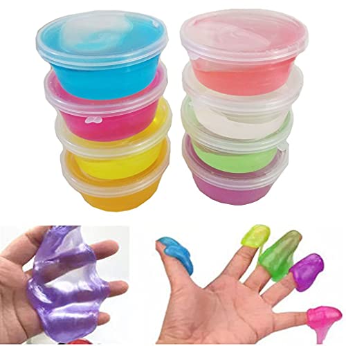 Slime kit, Colors Non-Toxic Clear Crystal Slime Soft Jelly Clay Putty mud Stress Relief Toy Jelly Toy for Kids & Adult, DIY Slime Making- Multi Color (Pack of 12)