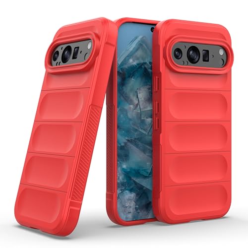 Image of Zapcase Back Case Cover for Google Pixel 9 Pro | Compatible for Google Pixel 9 Pro Back Cover | Liquid Silicon Magic Case with Camera Protection | Red