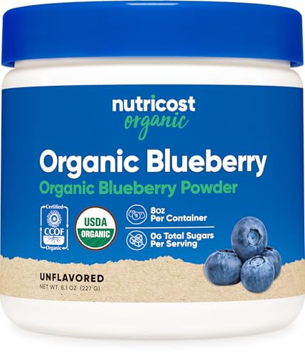 Nutricost - Amazon Seller - US Nutricost Organic Blueberry Powder 8oz (227 Grams) Pure, Gluten-Free sold by Nutricost - Amazon Seller - US
