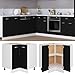 Chenshu Armario Inferior de Esquina, Mueble Cocina, Armario Despensero Cocina, Alacenas Y Vitrinas, Alacena De Cocina, Cocina Muebles, aglomerado Negro 75,5x75,5x80,5 cm