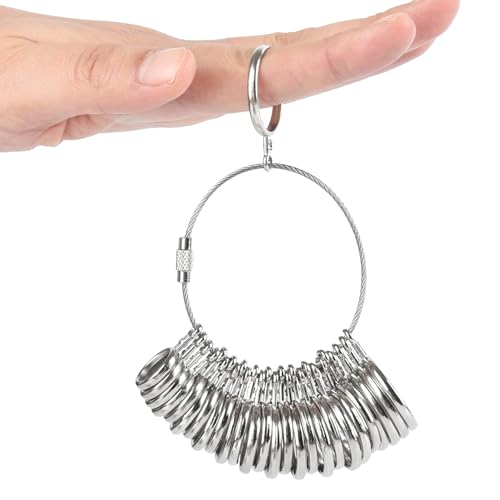 nulink ring sizer measuring tool stainless steel finger rings gauge 0-13 sizing measuring with half size 27 pcs