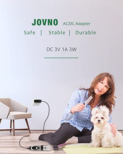 Jovno 3V Power Cord Replacement Highdas Dog Grooming Clippers Charger For Low Noise Rechargeable Cordless Electric Quiet Pet Hair Thick Coats Clippers Trimmers Set, 3V 1A Wall Charger Adapter, 6.6Ft #TOP5