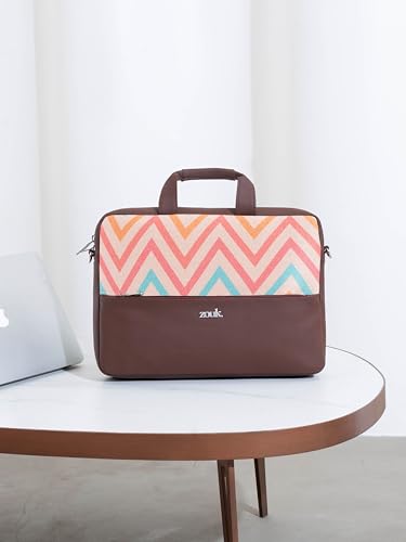 Image of ZOUK Arin Laptop Bag | Slim & Stylish Laptop Bag for Women Office Use | Fits 15.6+ Inch Laptop | Padded Compartment Fits up to 17 Inch Laptop | Water-Resistant | Lightweight