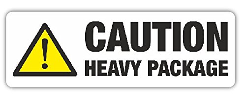 Heavy Package Labels - 148mm x 50mm. 500 Large Pre Printed Self Adhesive Labels On a Roll. Easy Peel & Stick Warning Labels