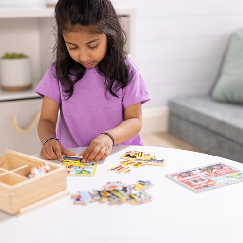 Melissa & Doug 3794 Vehicles 4-In-1 Wooden Jigsaw Puzzles In A Storage Box thumb #1
