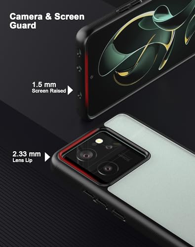 Eastcoo Slim Fit Case for Xiaomi 13T/13T Pro, Hard Frosted PC Back + Soft Black TPU Bumper, Lightweight Shockproof Protective Case for Xiaomi 13T/13T Pro, Black
