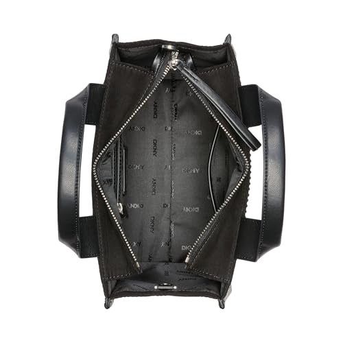 Bolso tote pequeño DKNY para mujer negro plata miniatura 5