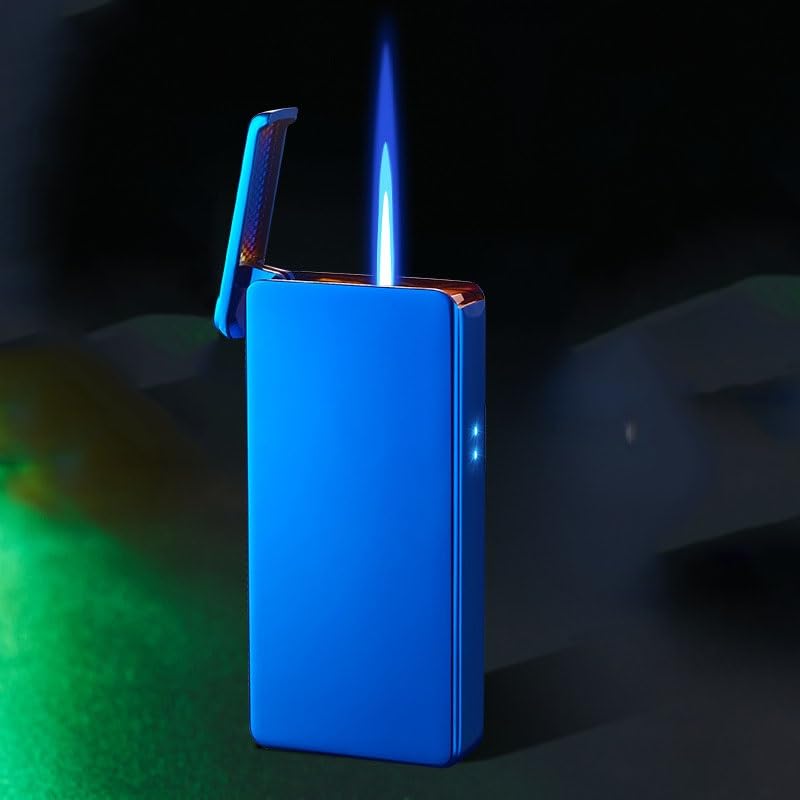 Encendedor inteligente activado por voz con llama turbina azul miniatura 1