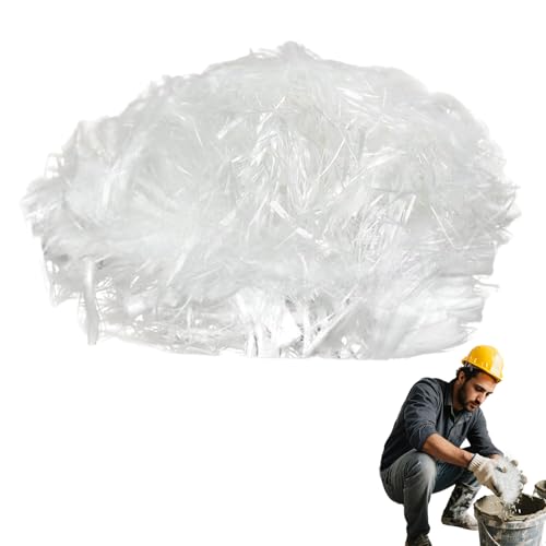 Beton Fiberglas 2,2 lbs – 6 mm Glasfaser zur Verstärkung von Zement, Mörtel und Beton – Weiße Fasern für wasserdichte und rissfeste Konstruktionen