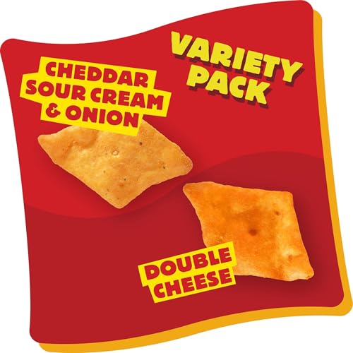 Cheez-It Snap'd Cheese Cracker Chips, Thin Crisps, Lunch Snacks, Variety Pack, 15oz Box (20 Packs)