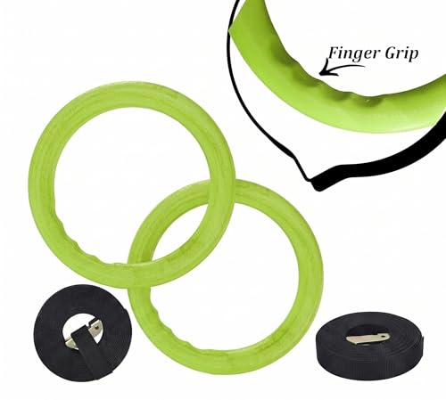 Image of Gymnastic ABS Rings with Heavy Duty Adjustable Strap Capacity with 14.5ft Adjustable Buckle Straps for Cross Fitness Functional Training for Home Gym Full Body Workout