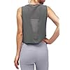 Blusas de treino curtas Mippo femininas de malha nas costas regata feminina para treino, Dark Gray, X-Small