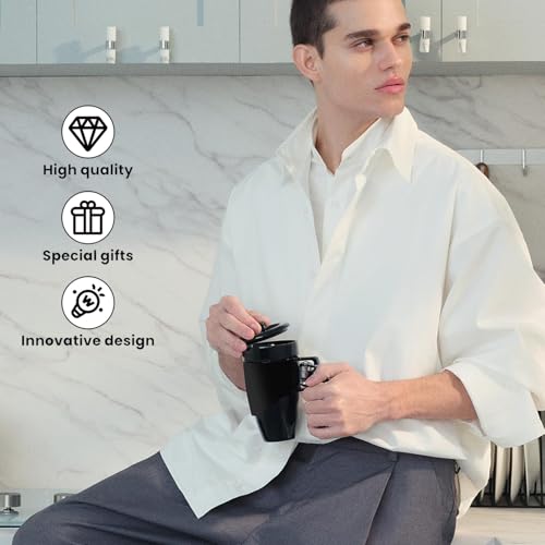 Mug noir 12 Oz pour café et thé | Tasse polyvalente toutes saisons